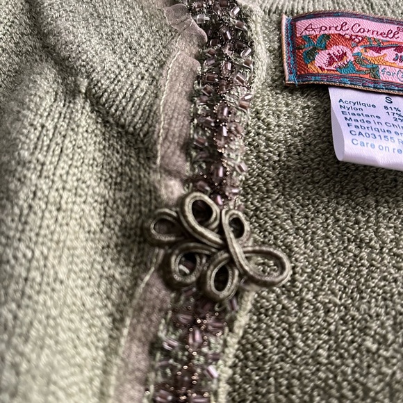 Vintage April Cornell Pistachio Green Cardigan - Picture 3 of 5